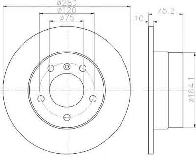 HELLA PAGID 8dd355112641 -  Тормозной диск